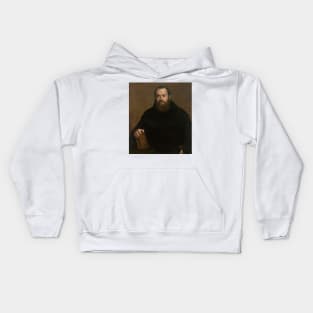 A Monk with a Book by Titian Kids Hoodie